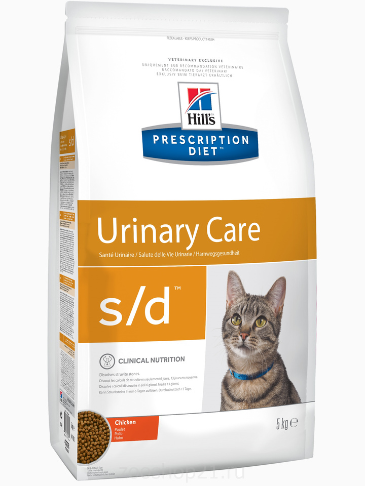 Корм Hill's Prescription Diet s/d Urinary Care для кошек диета для поддержания здоровья мочевыводящих путей курица, 1.5 кг