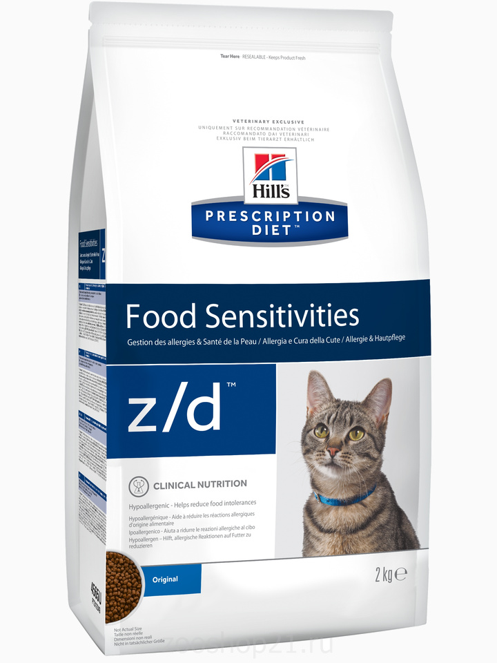 Корм Hill's Prescription Diet z/d Food Sensitivities для кошек диета для поддержания здоровья кожи и при пищевой аллергии 2 кг