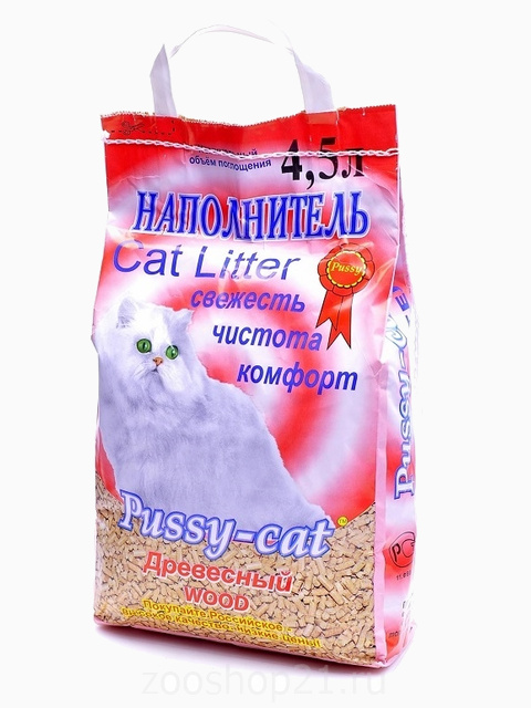 Pussy-Cat Древесный наполнитель, 4.5 л