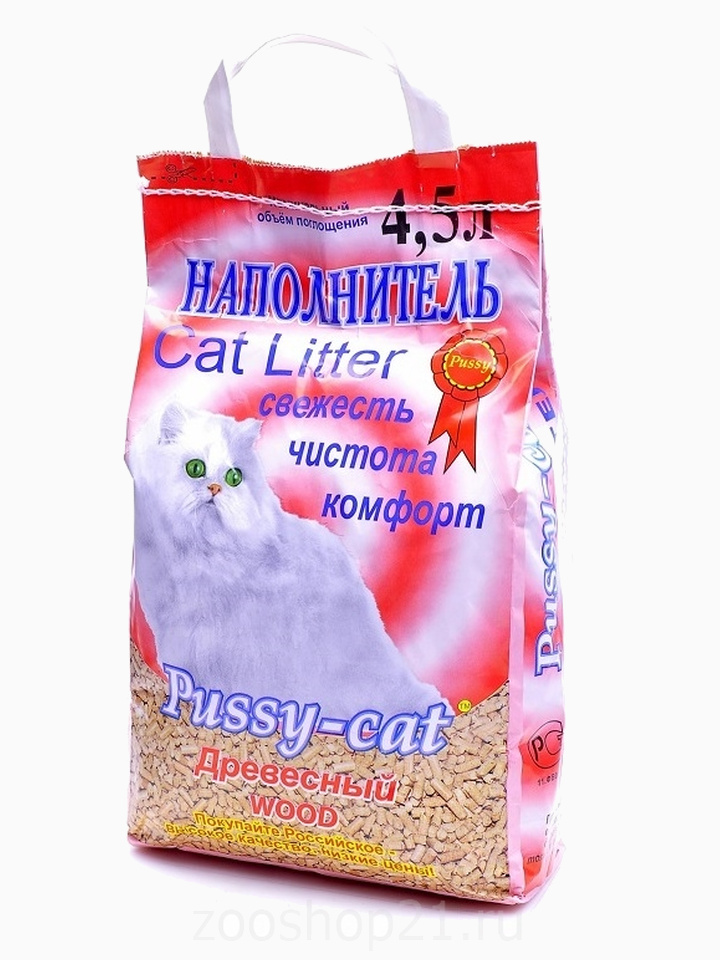 Pussy-Cat Древесный наполнитель, 4.5 л