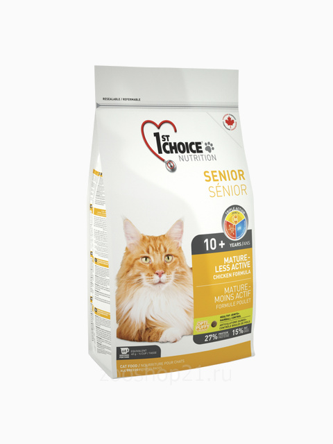 Корм 1st Choice для пожилых кошек (Mature or less active) , 2.72 кг