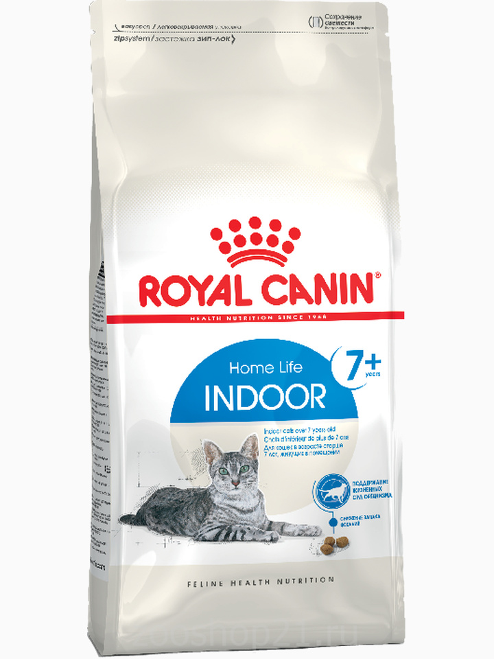 Корм Royal Canin Indoor 7+ для пожилых домашних кошек 7-12 лет, 400 г