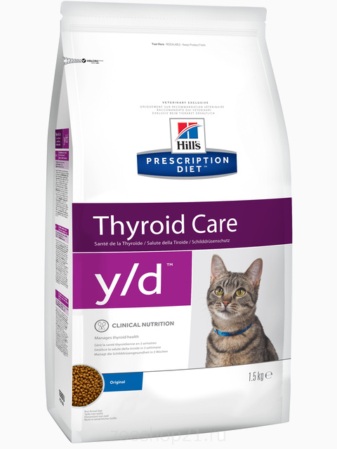 Корм Hill's Prescription Diet y/d Thyroid Care для кошек диета для поддержания здоровья щитовидной железы 1.5 кг