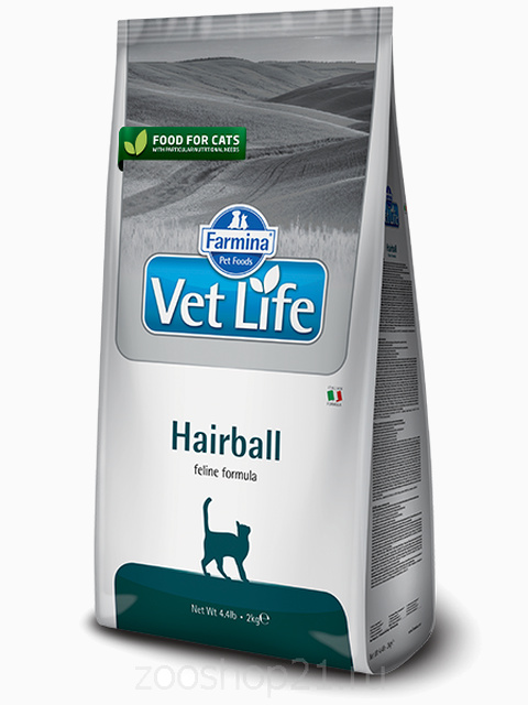 Корм Farmina Vet Life Hairball для кошек выведение шерстяных комочков, 400 г