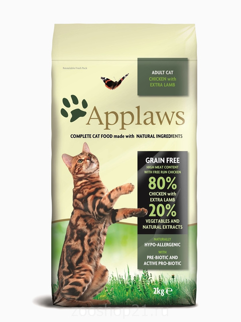 Корм Applaws Беззерновой для Кошек "Курица и ягненок 80/20%" (Dry Cat Chicken with Lamb), 400 г