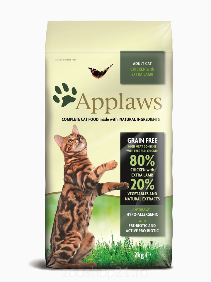 Корм Applaws Беззерновой для Кошек "Курица и ягненок 80/20%" ( Dry Cat Chicken with Lamb), 2 кг
