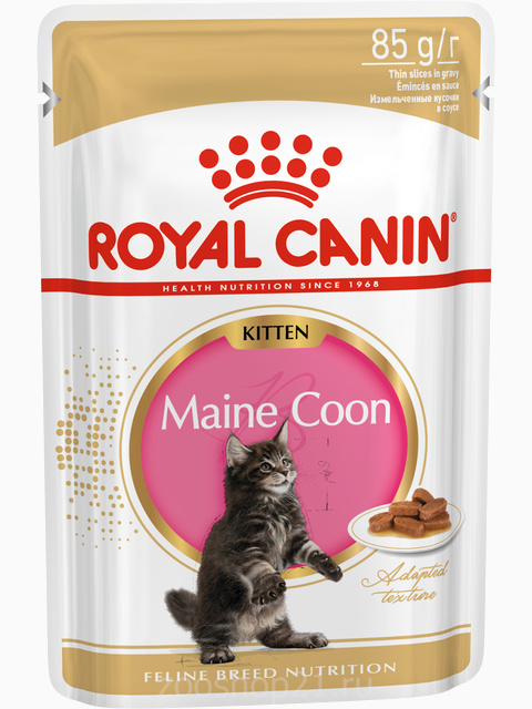 Корм Royal Canin Maine Coon KITTEN (в соусе) для КОТЯТ породы мейн кун от 3 до 15 мес., 85 г