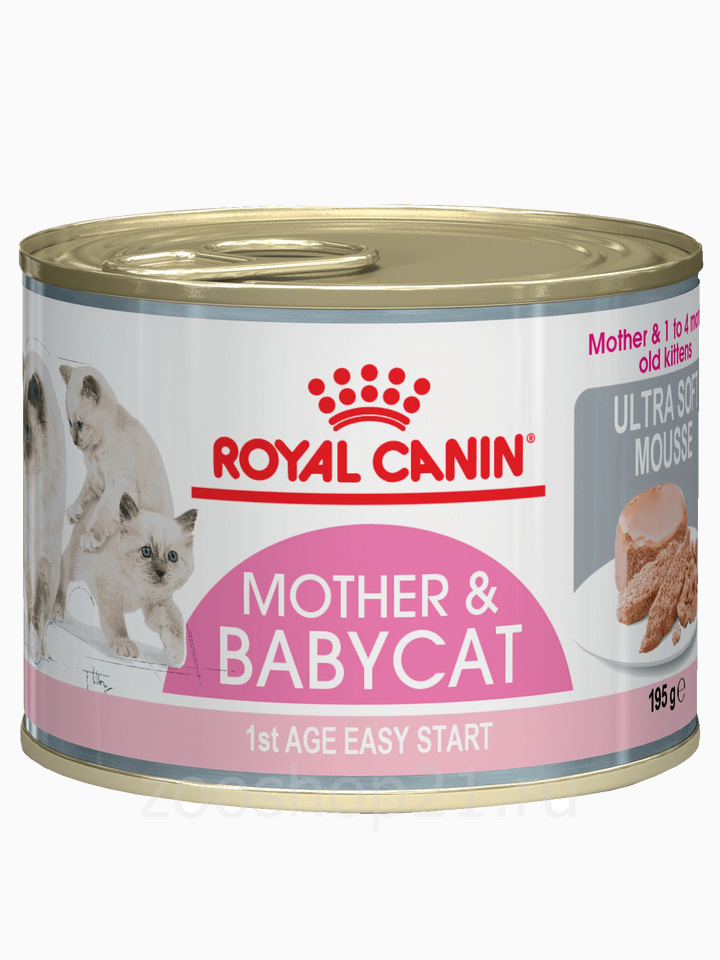 Корм Royal Canin Mother and Babycat (мусс) для котят до 4 мес. и беременных/кормящих кошек, 195 г