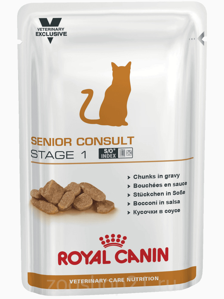 Корм Royal Canin Senior Consult Stage 1 (в соусе) для кошек старше 7 лет, не имеющих видимых признаков старения, 100 г