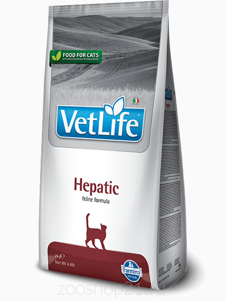 Корм Farmina Vet Life Hepatic для кошек при заболевании печени, 2 кг