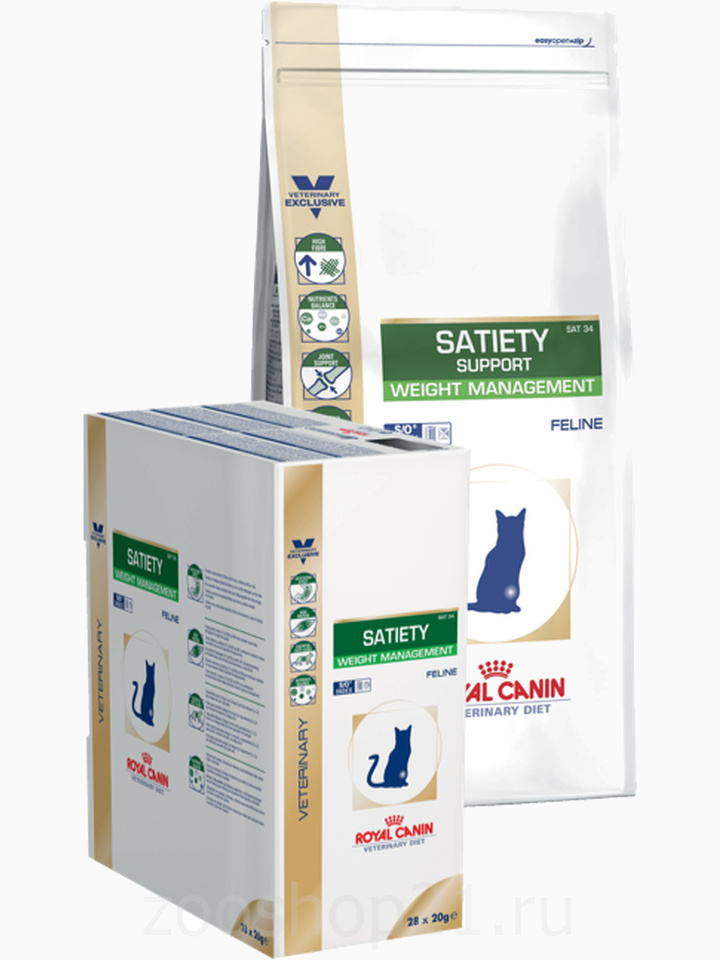 Корм Royal Canin Satiety Weight Management Sat 34 Feline для кошек при избыточном весе 1,5 кг