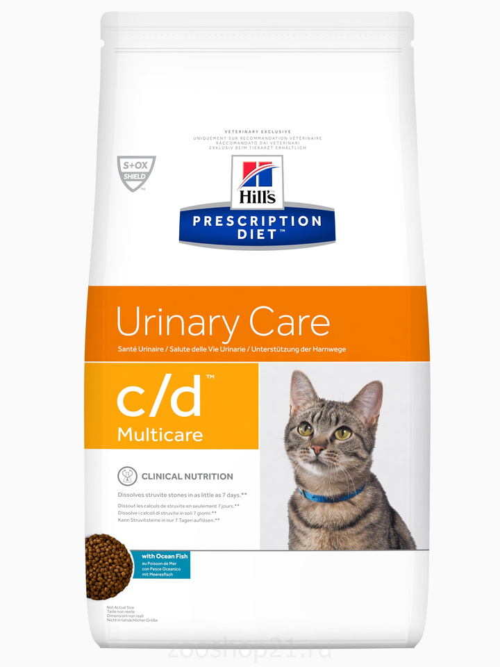 Корм Hill's Prescription Diet c/d Multicare Urinary Care для кошек для поддержания здоровья мочевыводящих путей с океанической рыбой, 1.5 кг