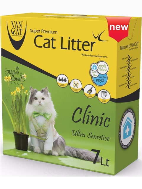 Van Cat Комкующийся наполнитель с а/бактериальным эффектом, на 7л, коробка 