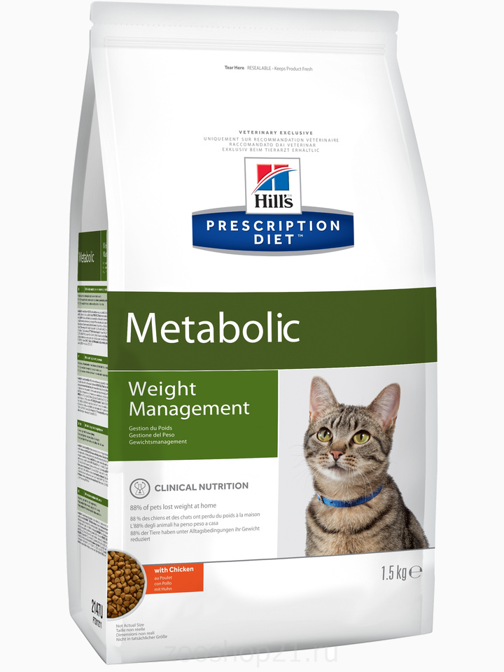 Корм Hill's Prescription Diet Metabolic Weight Management для кошек диета для достижения и поддержания оптимального веса с курицей, 1.5 кг