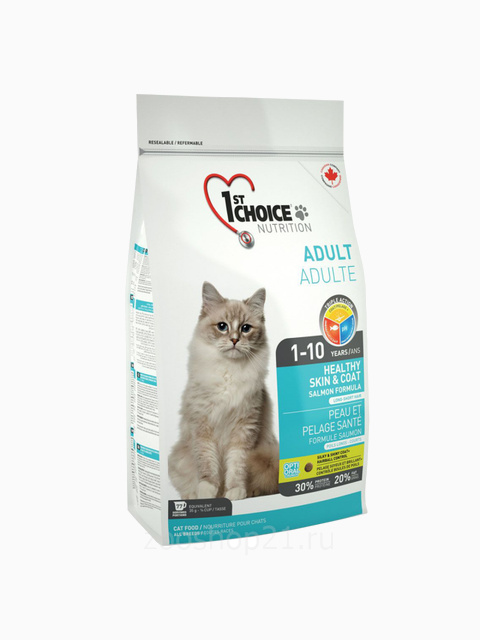 Корм 1st Choice для кошек лосось, 2.72 кг