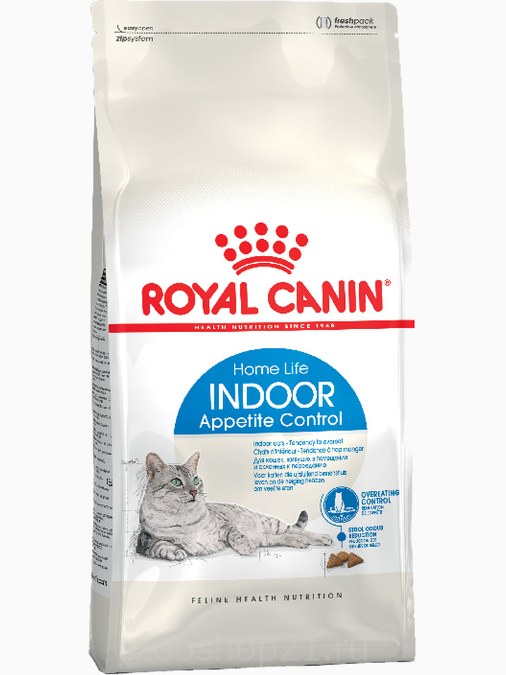 Корм Royal Canin Indoor Appetite Control для домашних кошек, склонных к перееданию, 400 г