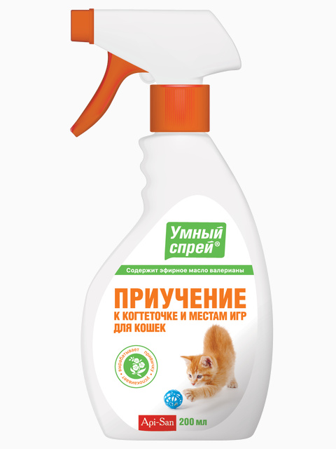 Умный спрей приучение к когтеточке и местам для игр кошек, 200 мл