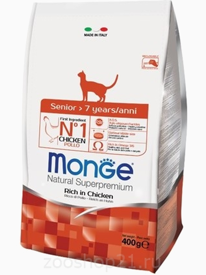 Корм Monge Cat для пожилых кошек, 400 г