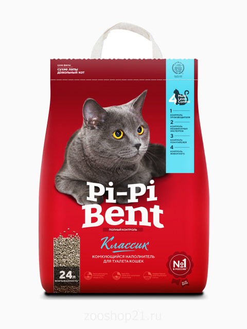 Pi-Pi-Bent Комкующийся наполнитель "Классик" (пакет), 10 кг