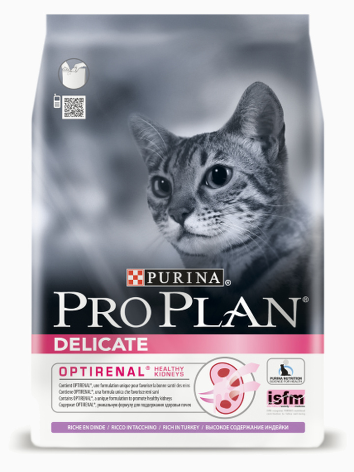 Корм Pro Plan Delicate для кошек с чувствительным пищеварением с индейкой, 1.5 кг