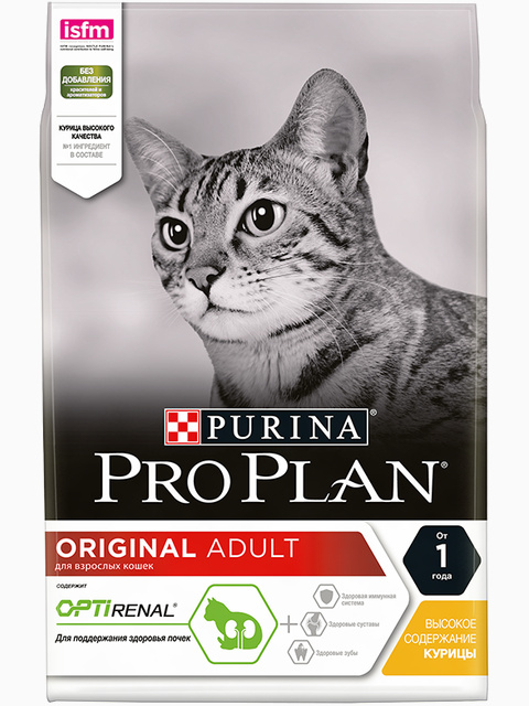 Корм Pro Plan Adult для взрослых кошек с курицей, 1.5 кг