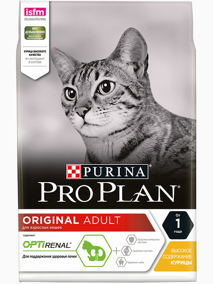 Корм Pro Plan Adult для взрослых кошек с курицей, 1.5 кг