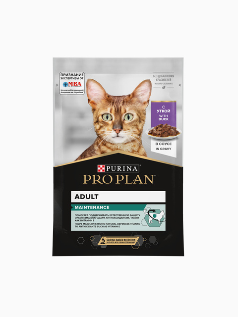 Корм PRO PLAN Adult для кошек с уткой в соусе, 85 г