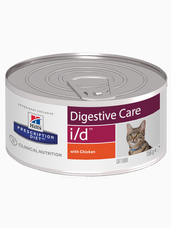 Корм Hill's Prescription Diet i/d Digestive Care консервы для кошек диета для поддержания здоровья ЖКТ с курицей, 156 г