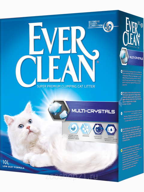 Ever Clean Комкующийся наполнитель с силикагелем, Multi Crystals, 10 л