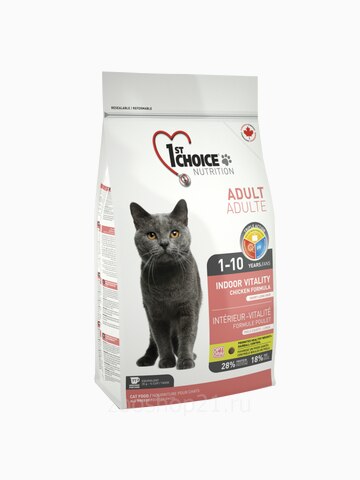 Корм 1st Choice для кошек курица (Vitality) , 5.44 кг