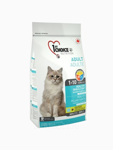 Корм 1st Choice для кошек лосось, 5.44 кг