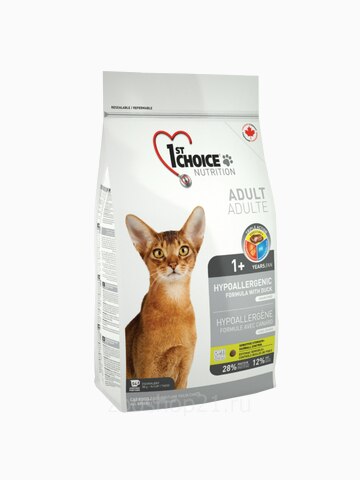 Корм 1st Choice для кошек картошка с уткой (Hypoallergenic) , 2.72 кг
