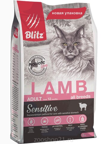 Корм Blitz For Adult Cats Lamb для взрослых кошек ягненок, 400 г