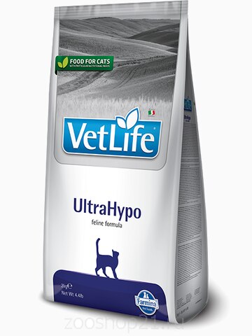 Корм Farmina Vet Life UltraHypo для кошек при пищевой аллергии и непереносимости с ярко выраженной гиперчувств., 2 кг