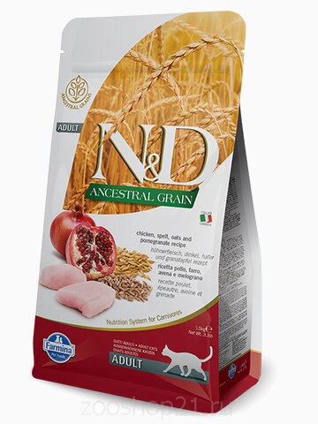 Корм Farmina N&D (Low Grain) Chicken & Pomegranate Adult для кошек с низким содержанием зерна курица с гранатом, 5 кг