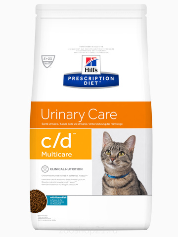 Корм Hill's Prescription Diet c/d Multicare Urinary Care для кошек для поддержания здоровья мочевыводящих путей с океанической рыбой, 1.5 кг