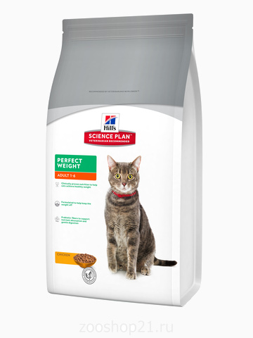 Корм Hill's Science Plan Perfect Weight для кошек старше 1 года, склонных к набору веса с курицей