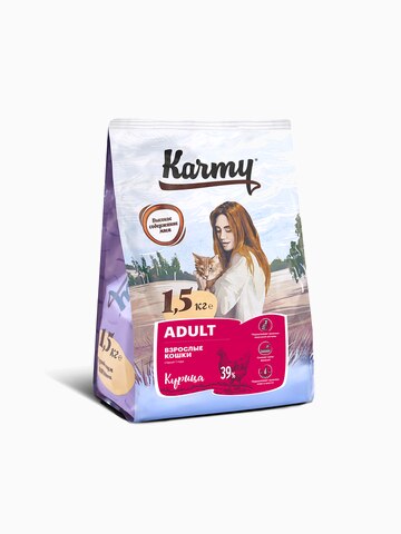 Корм KARMY Эдалт для кошек Курица, 1.5 кг