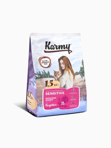 Корм KARMY Сенситив для кошек с чувствительным пищеварением Индейка, 400 г