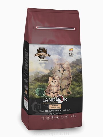 Корм Landor Kitten Duck & Rice для котят утка с рисом, 2 кг