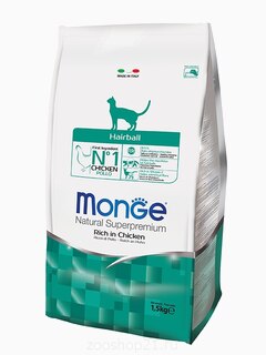 Корм Monge Cat Hairball для кошек для выведения шерсти, 1.5 кг