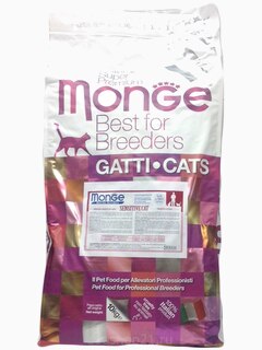 Корм Monge Cat Sensitive для кошек с чувствительным пищеварением, 10 кг