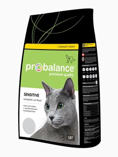 Корм ProBalance для кошек с чувствительным пищеварением Курица/Рис, 1.8 кг