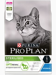 Корм Pro Plan Sterilised для стерилизованных кошек, с кроликом 400 г