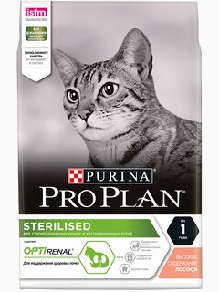 Корм PRO PLAN Sterilised OPTI RENAL (комплекс для поддержания здоровья почек) для стерилизованных кошек с лососем, 400 г