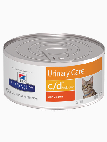 Корм Hill's Prescription Diet c/d Multicare Urinary Care консервы для кошек диета для поддержания здоровья мочевыводящих путей с курицей, 156 г