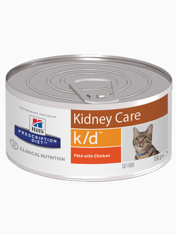 Корм Hill's Prescription Diet k/d Kidney Care консервы для кошек диета для поддержания здоровья почек с курицей, 156 г
