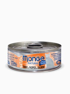 Корм Monge Cat Natural консервы для кошек тихоокеанский тунец с лососем, 80 г