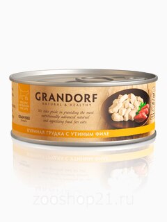 Корм GRANDORF Куриная грудка с утиным филе для кошек всех возрастов, 70 г