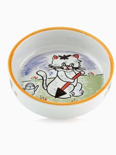 Миска для кошек с изображением кошки, фарфоровая 0,3л, 13см